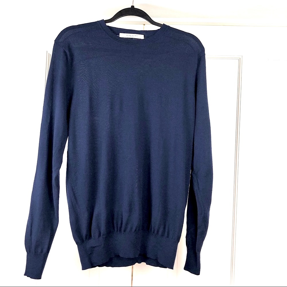 Givenchy navy blue wool crew neck sweater M